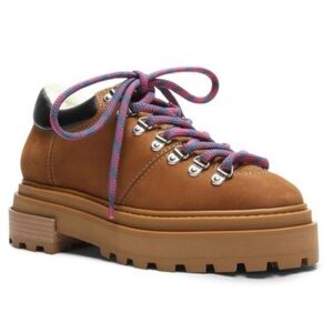 SCHUTZ Brown Women's Booties with Colorful Laces